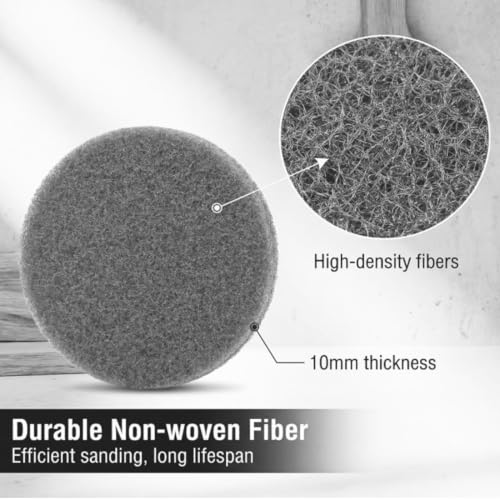 Image of 20 Pcs 5 inch Drill Brush Scrubber Scouring Pads | 800 Grit, Hook & Loop Power Scrubber Scouring for Rotary Tools, Random Orbital Sander (Grey)