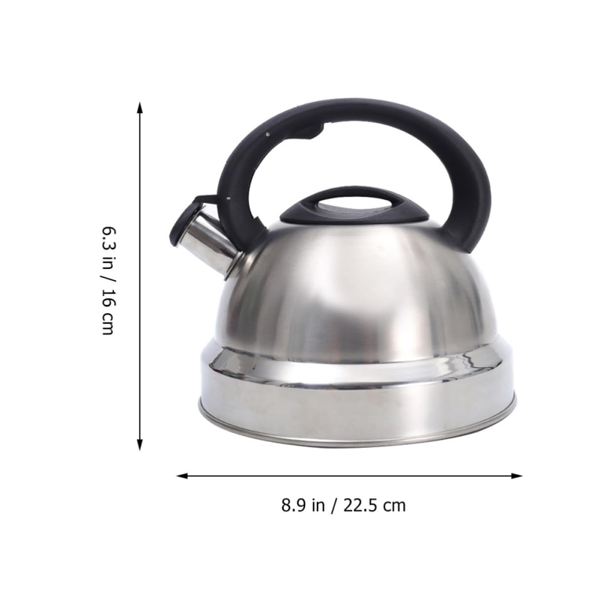 Hervidor de Agua Silbante de Acero Inoxidable Capacidad de 3l, Mango Cómodo y Diseño Plata para Cocina de Inducción y Sopa Instantánea