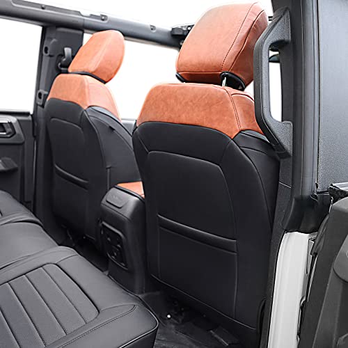 Mabett Seat Covers Full Protector With Backrest And Armrest For Ford Bronco Accessories 2021 2022 2023 4-Door (Brown And Black) #TOP1