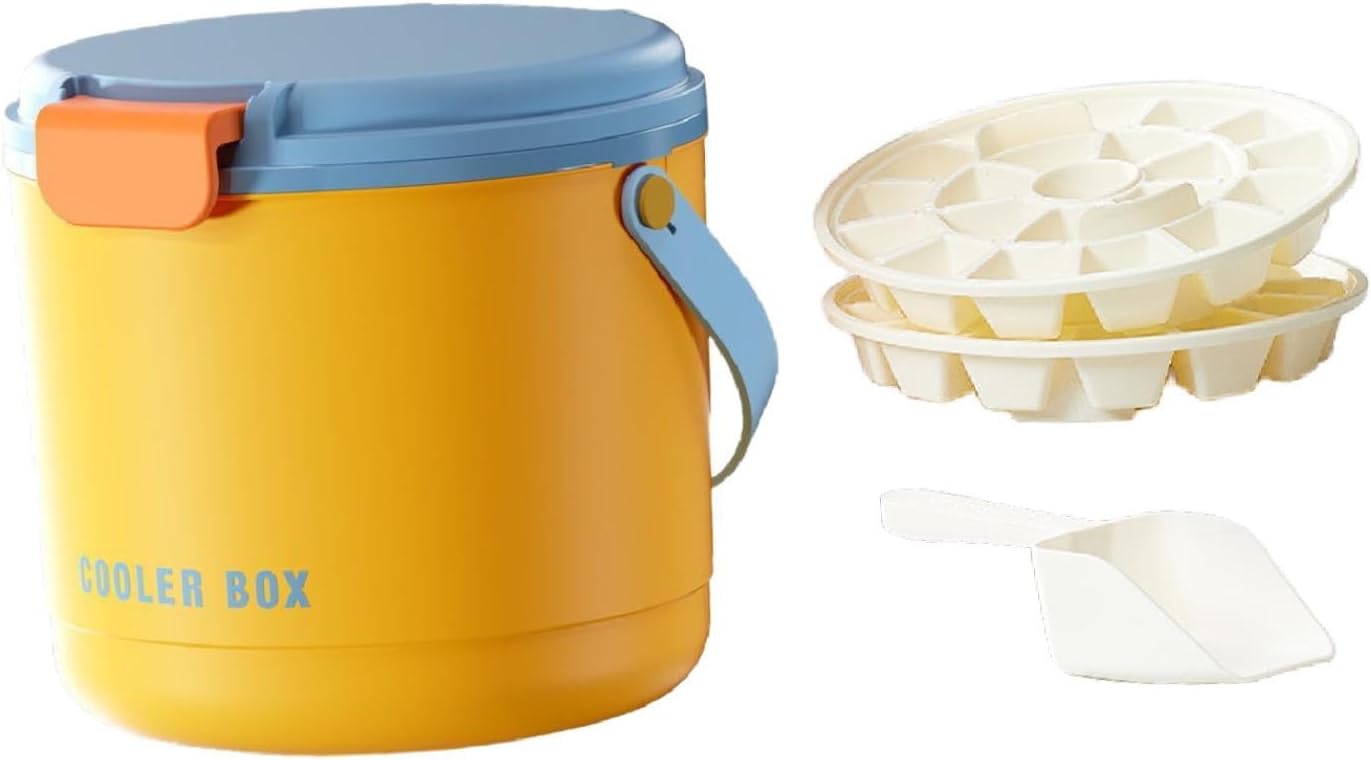 Insulated Ice Bucket Ice Tray 2.6L with Lid and Handle Indoor Outdoor Box Storage Bin for BBQ Picnic Dining Restaurant