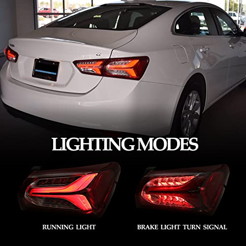 LED Tail Light Assembly – Right Passenger Side For 2019-2022 Chevy Malibu, Red Clear Lens, DOT Certified