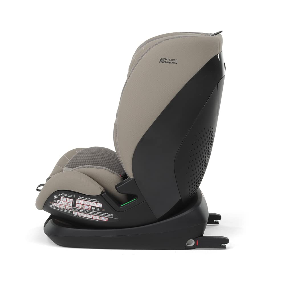 Foppapedretti Fotelik dziecięcy Pitstop I-Size dla dzieci w wieku od 76 do 150 cm, 15 miesięcy - 12 lat, ECE R129, mocowanie Dualfix (Isofix i nie), Safe Body Protection, Comfort Kid Pad, Desert