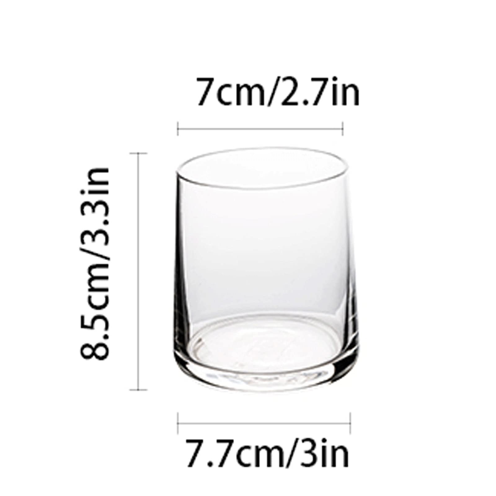 Szklanki 4-częściowy zestaw szkła bezołowiowego szkła 7.7oz bezołowiowy zestaw szkła odpowiedni dla kubków na napoje whisky i zestawy do napojów gospodarstwa domowego Szklanki do wody Szklanka barowa