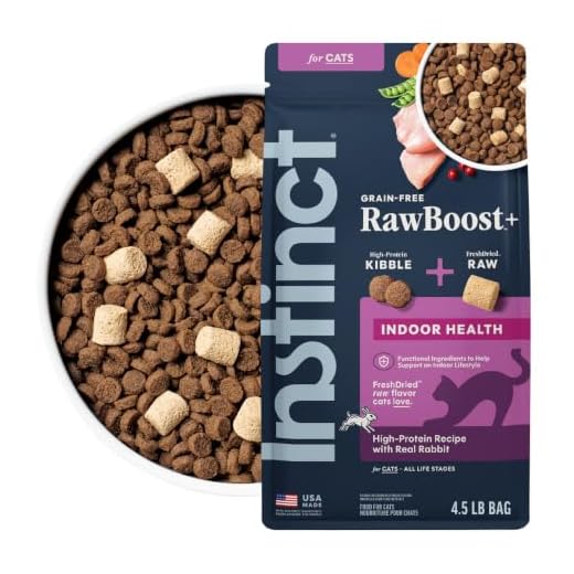 Instinct Raw Boost Indoor Health Grain Free Recipe with Real Rabbit Natural Dry Cat Food, 4.5 lb. Bag