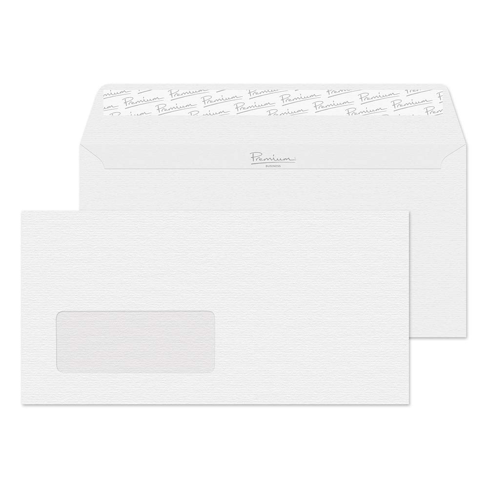 Blake Business - Diamond White Laid Window Envelopes DL (110 x 220mm) - Pack of 500 - Premium 120GSM - FSC Certified - Laid White Envelopes Window - Laser & Printer Compatible (91884)