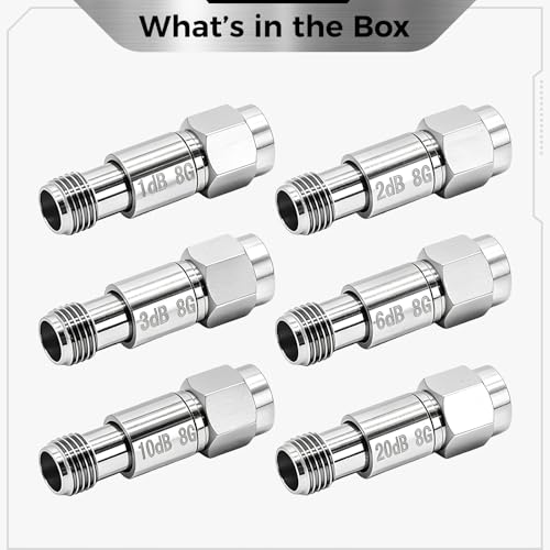 Atenuadores RF fijos DC-8G SMA de 1 dB a 20 dB para atenuación de señal coaxial de 2 Vatios 2