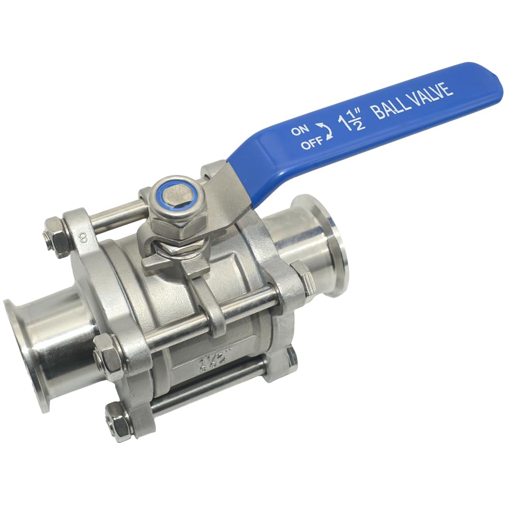 Vanne à bille sanitaire 1/2 pouce VARMHUS à triple collier de serrage 38mm en inox 304
