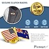 PinMart Crossed American Flag Lapel Pin 25 Pack – Gold-Color Plated Enamel, USA and Belgium, Friendship & Unity, Hat, Jacket & Backpack Pins, Collectible, Patriotic Gift, Secure Clutch Back #5
