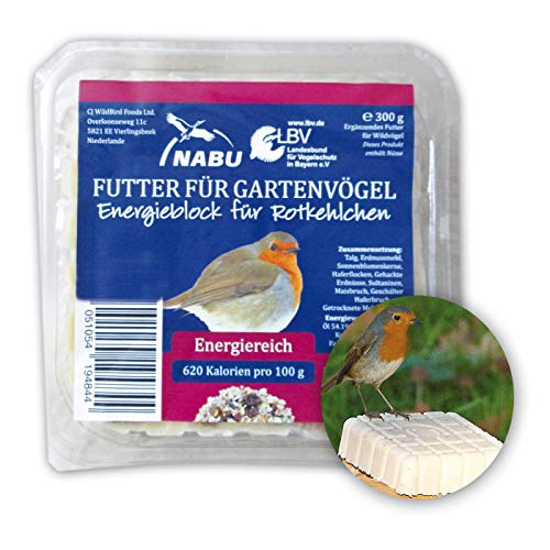 CJ Wildlife Energieblock für Rotkelchen und andere Wildvögel mit Mehlwürmer, Sparpack 7 x 300 g