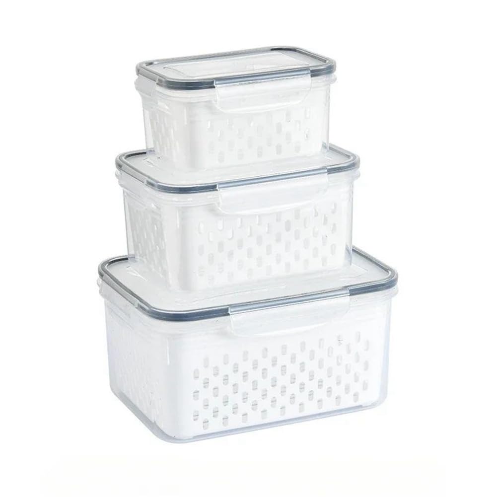 Hndhbfgrt Fridge Organizer Refrigerator Storage Box Fridge Organizer Vegetable Fruit Drain Basket Storage Container Pantry Kitchen