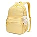 SUN EIGHT Backpack for Girls, Kids Backpack, Waterproof Large Space School Backpacks for Teen Girls, with Hairball Pendant, suitable Boys Girls Ages 6+ Years old for Travel and School (Yellow)
