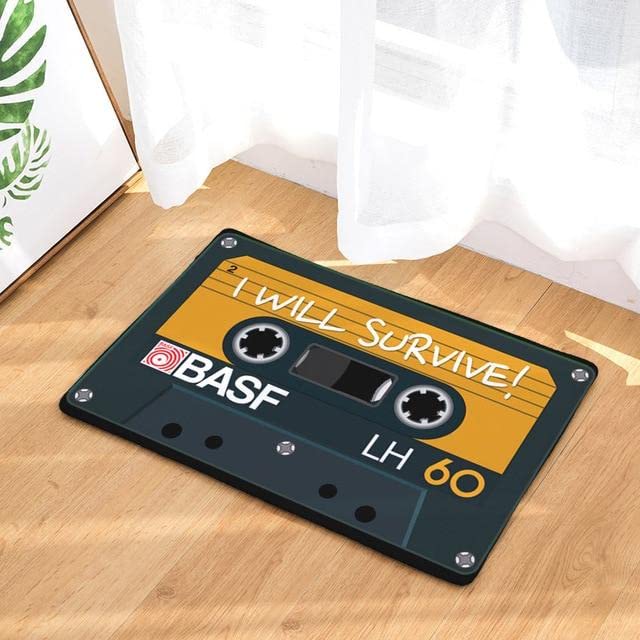 Paillasson cassette vintage intérieur extérieur tapis de bienvenue rétro pour entrée de maison