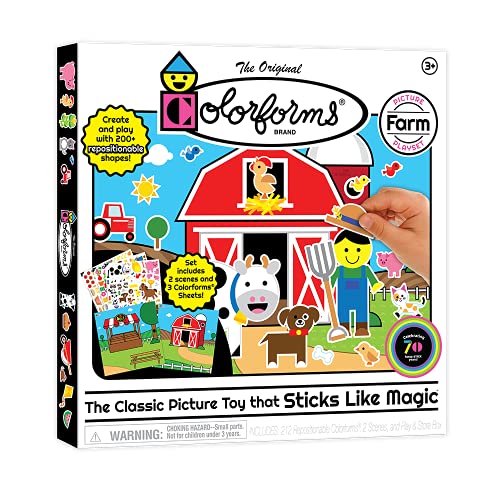 Colorforms Stickers for Kids Sticker Book Farm Picture Playset Arts and Crafts Toddler Stickers Repositionable Pieces for Endless Story Fun for Boys and Girls Ages 3+