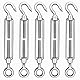 TooTaci 5 Stück M6 Spannschloss, Seilspanner Edelstahl 304, Verstellbare Spannschlösser mit Haken Und Öse Drahtspanner, Seilspanngarnitur für Gartendraht, Zaunspanner, Sonnensegel, Wäscheleinenspanner