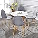 VECELO Dining Chairs for Kitchen/Dining/Living/Lounge Room, Fabric Cushion Seat Back Sturdy Metal Legs, Set of 4,Grey