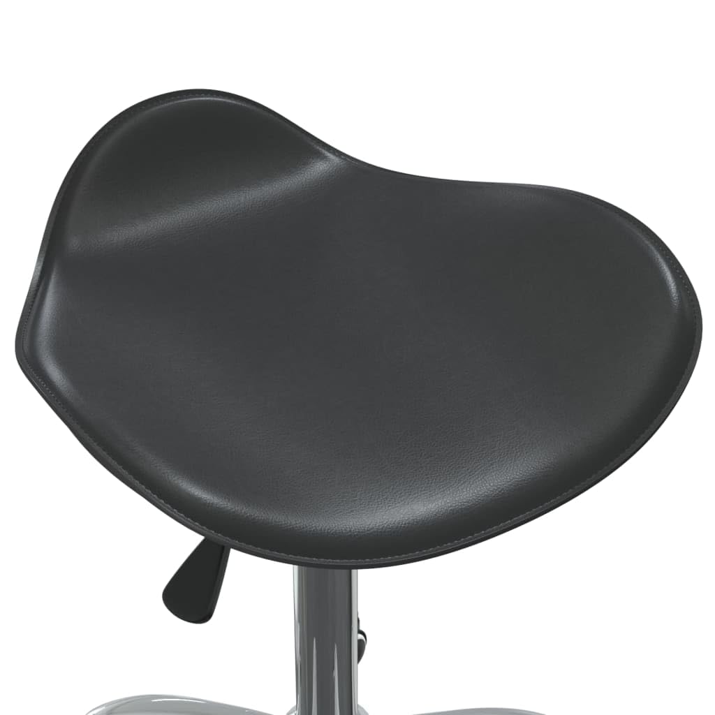 Friseur Rollhocker Schwarz Kunstleder, 360 Grad drehbarer Salonhocker, höhenverstellbarer Arbeitshocker mit fünf Rädern, maximale Mobilität und Sitzkomfort, bis 110 kg belastbar