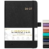 2026-2027 Planner - Academic Planner 2026-2027 Weekly Monthly Planner, July 2026 - June 2027, 5.7'' x 8.4'', Thick Paper, Leather Cover, Pen Holder, Back Pocket, Perfect Daily Organizer - Black