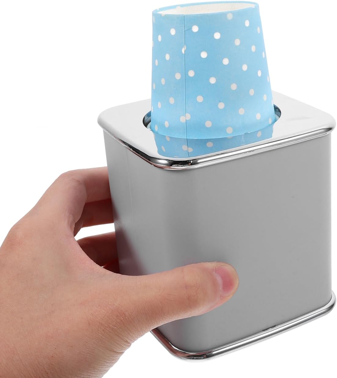 DOITOOL Water Cup Dispenser Pull Type with Disposable Cups Holder for Bathroom Kitchen Countertop Compact 3.34X3.34X3.54In Easy Refill and Waste Reduction