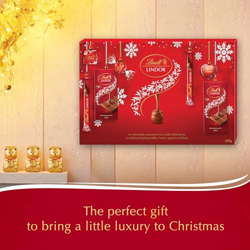 Lindt Lindor Milk Chocolate Christmas Selection Box – Medium 234G – Truffles, Hearts, Squares & Bars – 2025 Gift For Him & Her - 4