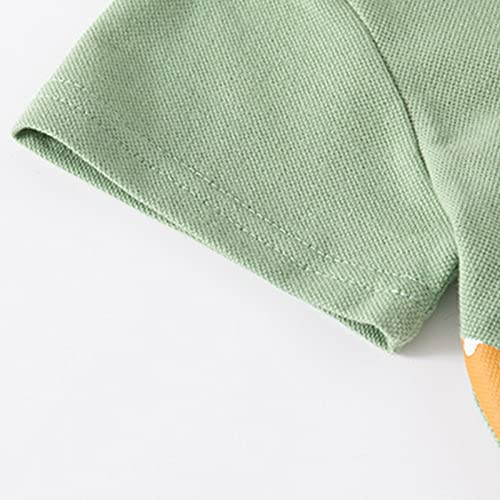 Girls Boys Short Sleeve Polo Shirt Kids Dinosaur Summer Training Workout Shirts Toddler Collar Buttons School Uniform Shirts4