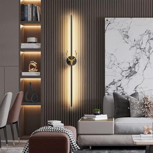 Apliques de pared LED regulables con mando de 60cm en negro y dorado 5
