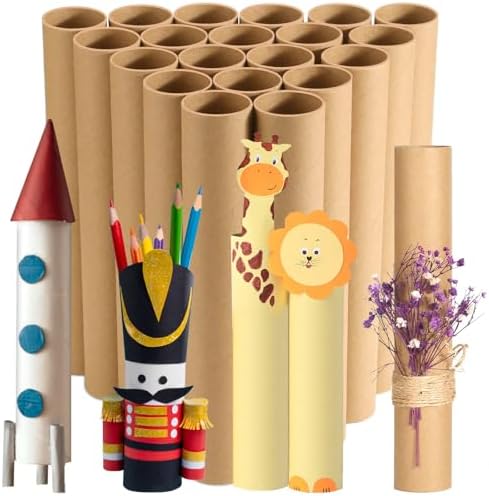 Modacraft 20-Pack Cardboard Craft Tubes - 1.7" x 10" Empty Toilet...