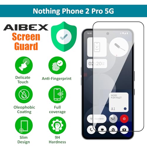 Image of AIBEX Tempered Glass for Nothing Phone 3a / Nothing Phone 3A Pro | 9H Hardness | Anti-Glare & Anti-Fingerprint | Water Resistant | Edge-to-Edge Full Screen Protector | Bubble-Free Installation