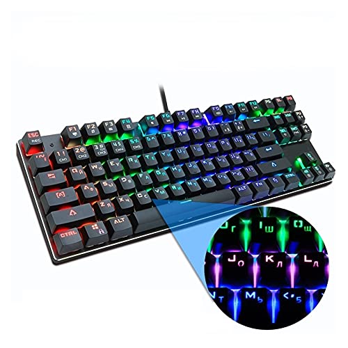 ゲームキーボード ゲーミングメカニカルキーボードブルーレッドスイッチ87キー有線キーボードアンチゴーストRGB /ミックスバックライトLED USB用ゲーマーPCラップトップ