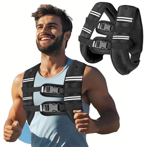 Adjustable Sandbag Weighted Vest, 8–20 lb, Reflective