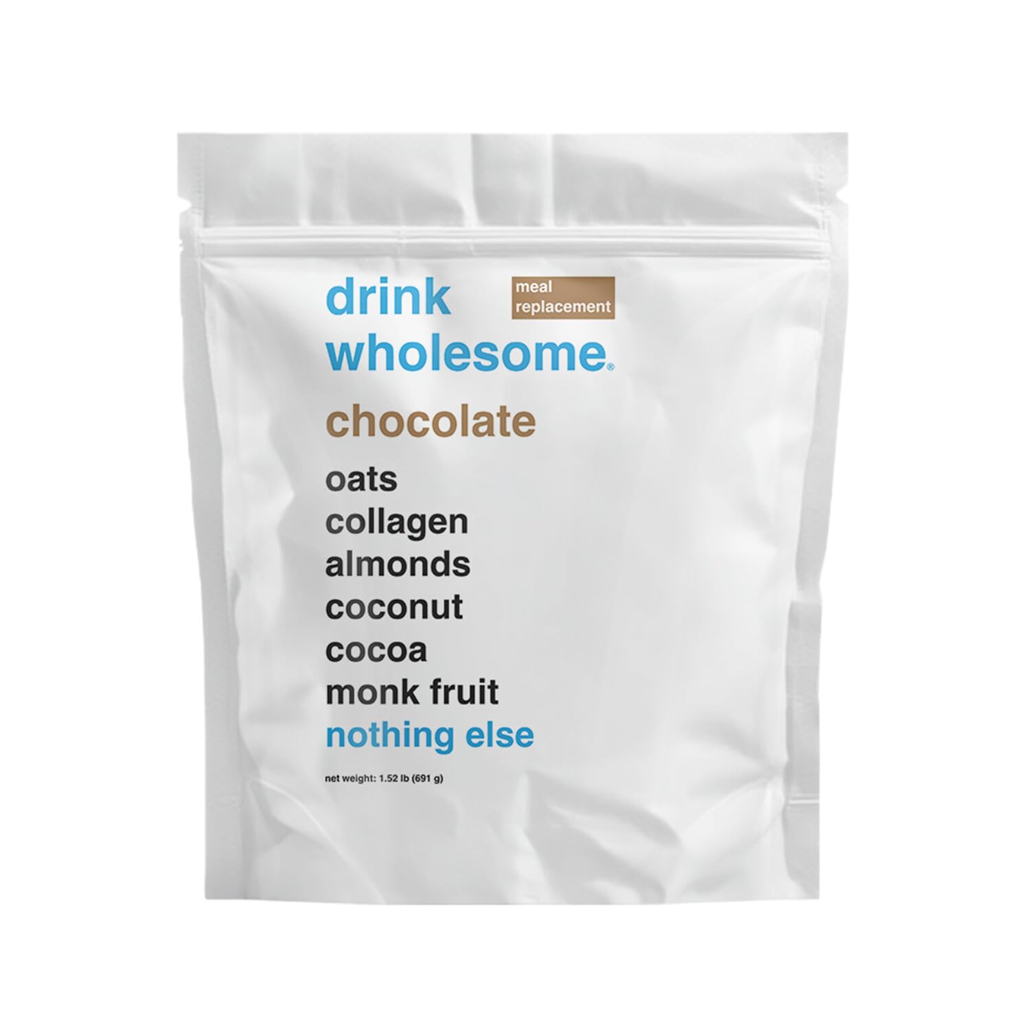 Chocolate Meal Replacement Powder for Sensitive Stomachs | Minimally-Processed, Whole-Food Meal | Additive-Free, Dairy-Free, Gluten-Free | Low Sodium