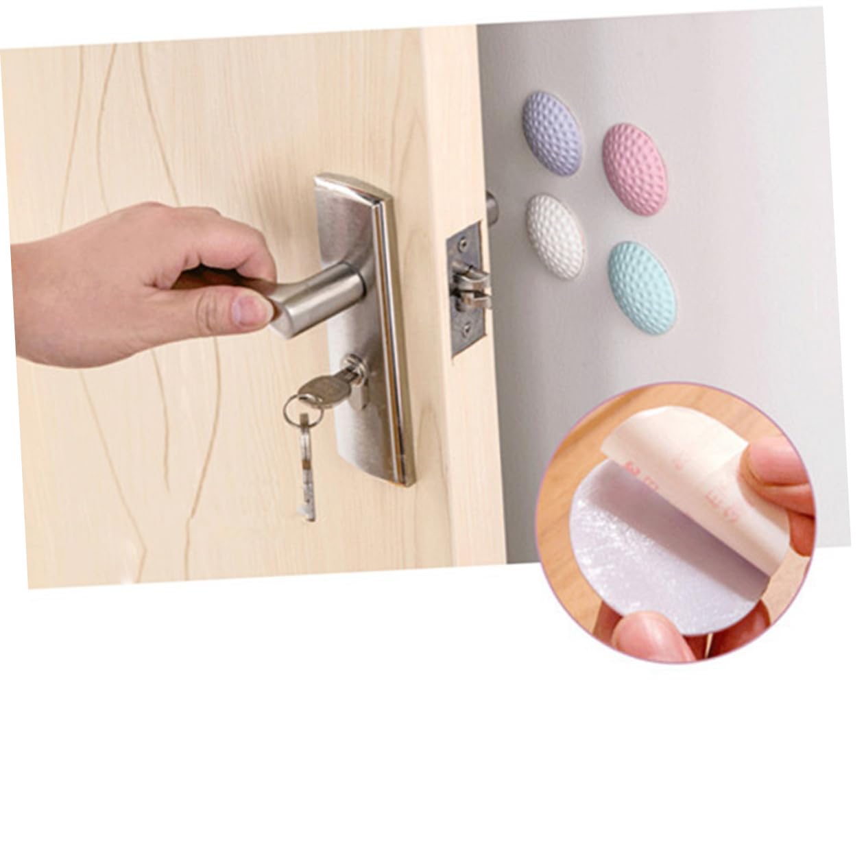FUNOMOCYA Wall Crash Pad Set 20pcs Thickening Mute Door Rear Anti-Collision Pads for Wall Door Handles Protection