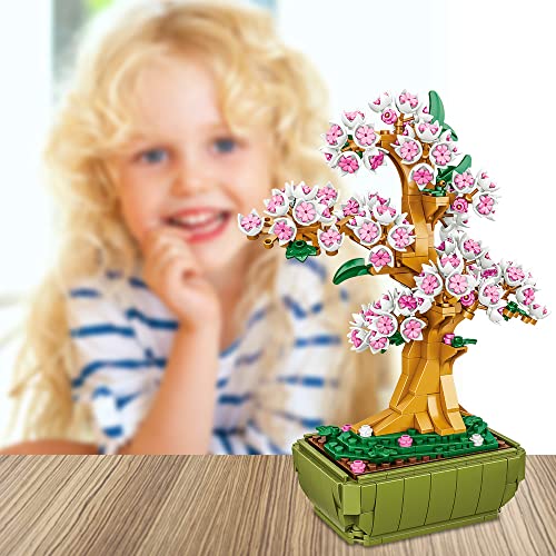 Mesiondy Cherry Blossom Bonsai Building Flowers Set Toys Kit,Cherry Building Block Kit, Flower Botanical, Artificial Flowers For Girlfriends Women Adults Kids 8-12 #TOP6