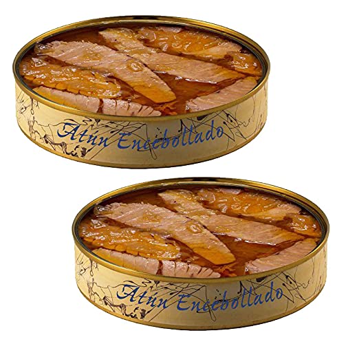Conserva de Atun Encebollado - Lata de 280 g - Conservas El Ronqueo (Pack de 2 latas)