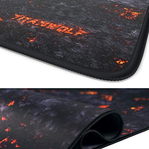XXL Tappetino per Mouse da Gioco - Gaming Mousepad Extra Grande 900 x 400mm - Pad con Base in Gomma Antiscivolo - Spessore 3mm - Nero - modello Lava - Mousepad - Immagine 6