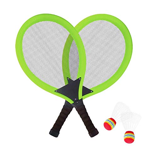 Dynamicoz Badminton-Set für Kinder mit 2 Schlägern, Speedlights, Junior-Tennisschläger, Spielspiel, Strandspielzeug, Badminton-Starter-Set für Aktivitäten im Innen- und Außenbereich Cover