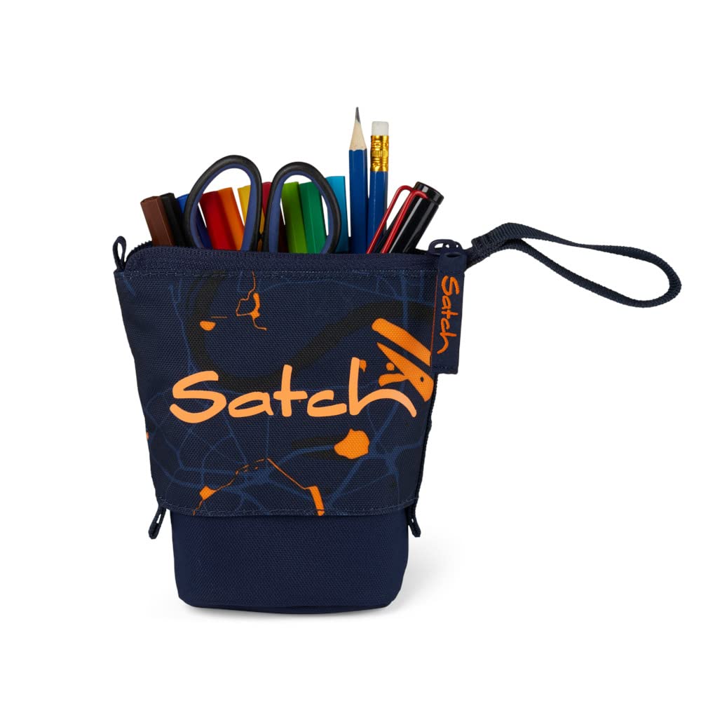 Satch Pencil Slider Extra Large with Divider Zip Pocket Pen Holder Set Square Viewing Window for Urban Journey Timetable - Dark Blue - Image 4