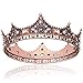 Coucoland Königin Krone Dekoriert mit Edelstein Barock Stil Braut Tiara Retro Hochzeit Krone Luxus Prinzessin Diadem Kristall Geburtstagskrone Damen Fasching Kostüm Accessoires (Kupfer Rot)