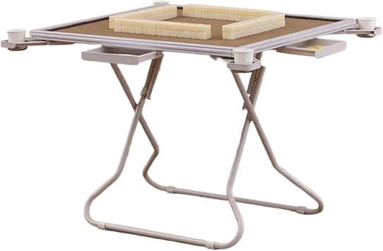 Folding Mahjong Table 80 * 80 * 73cm Foldable Multifunctional Mahjong Table Modern Simple Sparrow with Drawer Ashtray Portable and Storage Chess CardsColor5