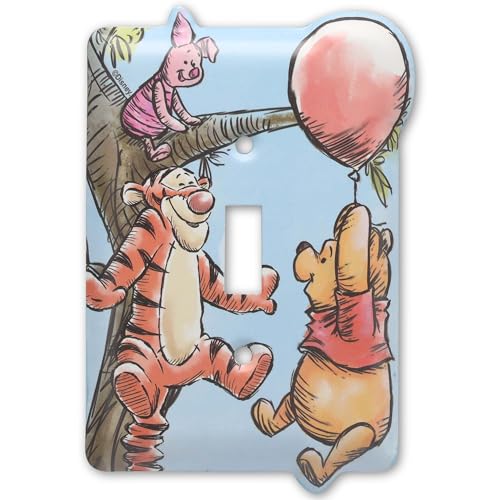 Disney Winnie the Pooh, Piglet and Tigger Metal Light Switch Plate - Winnie the Pooh Switch Plate Decoration for Home