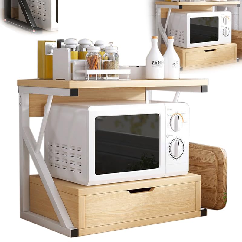 Étagère micro-ondes en acier pour casseroles et petits espaces