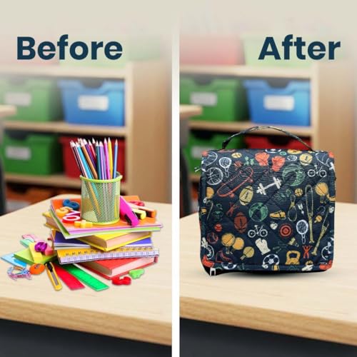 Image of Foldable Travel Kit | Multipurpose All-in-One Compact, Durable, Lightweight, Waterproof, Bag | Travel Friendly Pouch Ideal for Diaper, Medicines, Accessory & Toiletry (Sports Print)