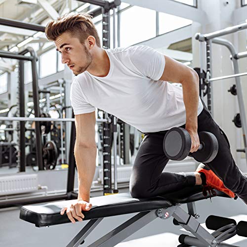 RitFit Adjustable / Foldable Utility Weight Bench for Home Gym, Weightlifting and Strength Training - Bonus Workout Poster with 35 Total Body Exercises