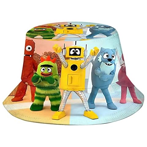 Pobecan Yo Gabba Anime Gabba! Fisherman Hat Travel Hat Sun Cap Foldable Bucket Hat with Men Women for Outdoor Fishing Cycling Black Cover