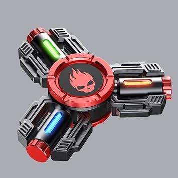 Fidget Autism Sensory Spinner Gifts for Adults and Kids, Stress Anxiety ADHD Relief Fidget Toy, Metal Finger Hand Spinners Sensory Toys with Luminous Light C,Red