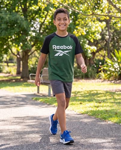 Image of Reebok 2 Pack: Boys Short Sleeve Raglan Cotton Crew Neck T Shirt Athletic Baseball Tee Tops Kids Teens Youth (6-18)