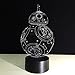 HU XUE GUANG 3D Illusion Lamp b b-8 Robots Night Light 3D Night Light for Kids 7 Color Changing Lights Desk Table Lamp Home Decor Sleep Lamp Best Gift Toyss
