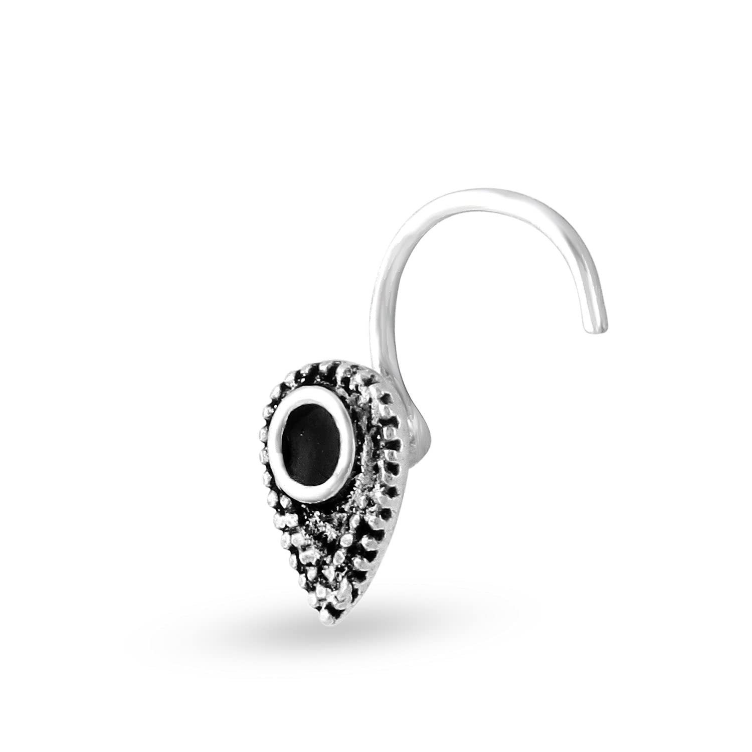 NEMICHAND JEWELS Trendy925 Sterling Silver Tilak Nose Pin For Womens (B094476C29) Amazon Price History, Amazon Price Tracker