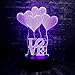 Produktbild Romantisches Mädchen Sweet Lover Herz Ballon Nachtlicht 3D LED USB Tischlampe Kinder Geburtstagsgeschenk Nachtzimmer Dekoration
