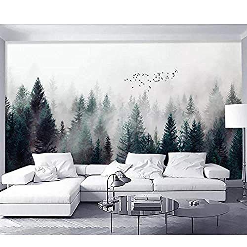 Forêt brumeuse 3D papier peint nuage oiseaux volants forêt brumeuse murale chambre décor mural étanc Papier Peint 3D Salle Cover
