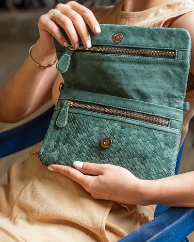 Image of Jild Hobo Style Woven Bag for Women - Soft Handmade Genuine Leather Work Tote Bag - Cross Body Womens Purse